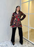 Alia Black Velvet Jacket With Trousers Set